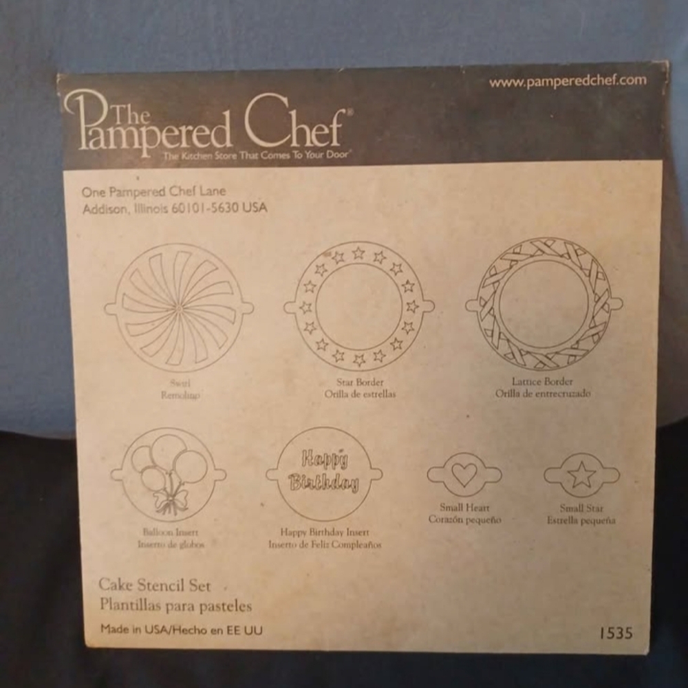 The Pampered Chef Brown Cake Stencil Kit